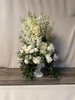 Medium White Delphinium Pedestal Arrangement