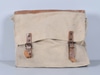 Khaki Backpack with Leather Straps