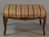Louis Footstool Upholstered in Gold & Red Ribbon Fabric