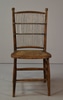 Wood Chair with Caned Seat and Spindle Back