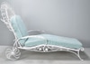 Wrought Iron Peacock Patio Lounge w/ Blue Cushion