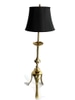 Brass Floor Lamp with Black Shade