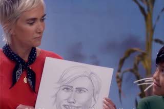Character drawing of Kristen Wiig for Old Navy commercial