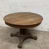 Vintage Round Wooden Pedestal Table