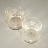 Pair of Vintage Cut Glass Whiskey Glasses