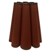 Lamp Shade; Rust Red linen with brown ribbon, Scalloped edge,