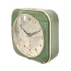 Table Alarm Clock; Vintage modern,  green with brass trim,