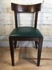 Brown Cafe Chair/Green Cushioned Seat