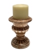 Candle Holder, Gold: Distressed, ceramci