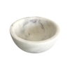 Bowl; Marble, white with grey lines,