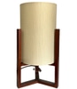 Table Lamp; Walnut Lantern, crisscross base