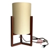 Table Lamp; Walnut Lantern, crisscross base