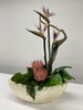 Birds of Paradise and Protea in Oval Boats