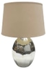 Lampshade; linen, off white, drum tapered shape, pleated edge,