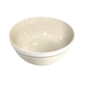 Bowl; white ceramic with emerald green ring
