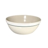 Bowl; white ceramic with emerald green ring