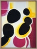 Cleared Collage Painting on Canvas; Abstract, Papaya Party Salad