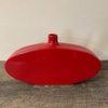 Red Ceramic Wide Oval Vase