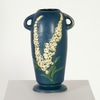 Blue Foxglove Polychrome Glazed Ceramic Vase