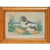 Antique Needlepoint Picture of Spaniel