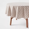 Round Tablecloth, Checkered Taupe
