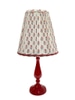 Table Lamp Base; metal red enamel, turned stick rounded base