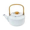 Kettle, Kettle, White Enamel Tea Kettle With Bamboo Handle