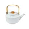 Kettle, Kettle, White Enamel Tea Kettle With Bamboo Handle
