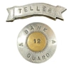 Period Bank Guard Badges x4 Teller (Gold) x6 Teller (Black) x8