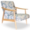 Sofa chair, blue and white print upholstery