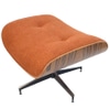 Eames Style Ottoman; Jaffa Orange textured upholstery,