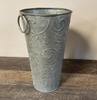 Galvanized Metal Embossed Flower Bucket A