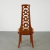 Retro Formal High Back Walnut Dining Armchair