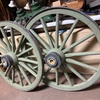 Green Wooden Wagon Wheel