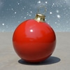 Oversized red ornament ball