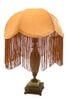 Lamp Shade; Velvet, golden yellow, scalloped edge with tassels,