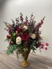 SILK Large vintage burgundy and cream arrangement
