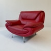 Lipstick Red Leather Armchair