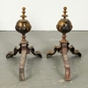 Antique Pair of Brass Andirons
