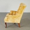 Mid-Century Modern Yellow Velvet Tufted Lounge Chairs