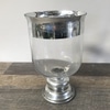 Small Chrome Rim Glass Urn