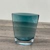 Blue Pinch Shape Crystal Vase