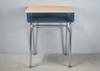 School Desk w/ Book Cubby & Chrome Legs