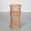 Mid-Century Modern Wicker Pedestal Plant Stand