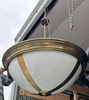 Vintage Brass and Glass Pendant Light