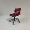 Oxblood Leather Woven Office Chair