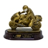 Trophy; Gold motorcycle, on oblong brown base