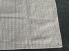 Beige Napkin w Grey Blue Stripes and .5 inch hem