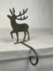 Brass Reindeer Stocking Holder