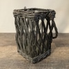 Wicker and Glass Rectangular Basket